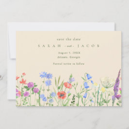 Lente Wilde Bloem Boho Trouwkaart Opslag Datum Save The Date
