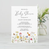 Lente wilde bloem kleurrijk botanisch Baby shower Kaart (Staand voorkant)