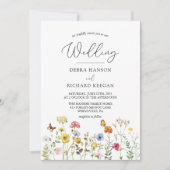 Lente wilde bloem kleurrijk botanisch huwelijk kaart (Voorkant)