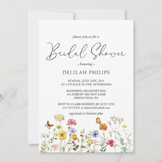 Lente wilde bloem kleurrijk botanisch Vrijgezellen Kaart (Voorkant)