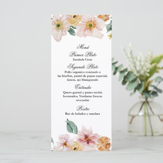 Lente wilde bloem menu (Staand voorkant)