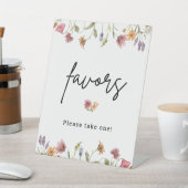 Lente wilde bloem, neem alsjeblieft een gunst reclamebord met voetstuk (Insitu)