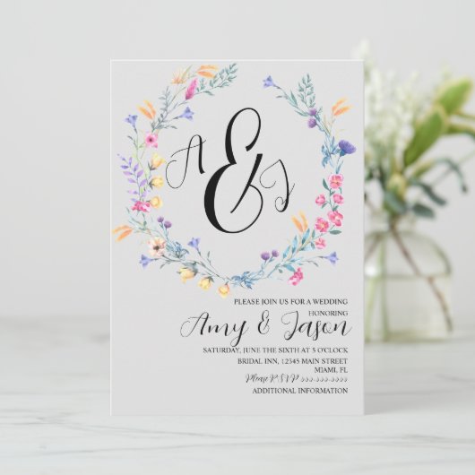 Lente wilde bloem Paars gray Kaart (Staand voorkant)