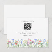 Lente Wilde Bloem QR Code Huwelijk  Informatiekaartje (Voorkant / Achterkant)