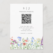 Lente Wilde Bloem QR Code Huwelijk Informatiekaartje (Voorkant)