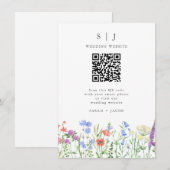 Lente Wilde Bloem QR Code Huwelijk Informatiekaartje (Voorkant / Achterkant)