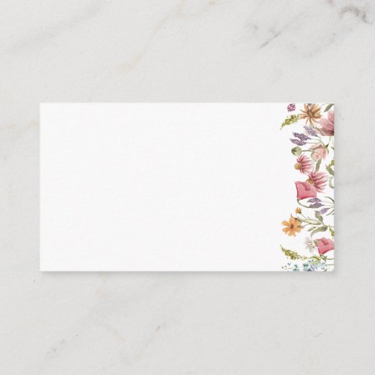 Lente Wilde Bloem QR Code Trouwdetails Informatiekaartje (Achterkant)