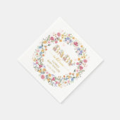 Lente wilde bloem Tuin Wreath Girl Baby in Bloom Servet (Hoek)