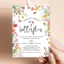 Lente Wilde Bloem Vlinder Bruiloft Feest