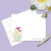 Lente Wilde Bloemen Aquarel Bloemen Briefpapier Notitiekaartje