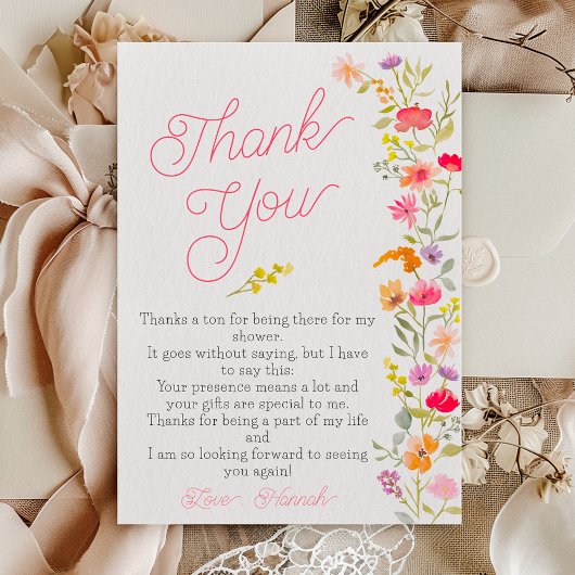 lente wilde bloemen bloemig vrijgezellenfeest bedankkaart