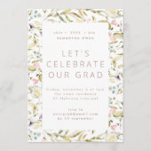 Lente Wilde Bloemen Boho Foto Universiteit Afstude Kaart (Voorkant)