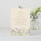 Lente Wilde Bloemen Boho Tuin Bruiloft Kaart (Staand voorkant)
