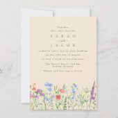 Lente Wilde Bloemen Boho Tuin Bruiloft Kaart (Voorkant)