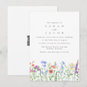 Lente Wilde Bloemen Boho Tuin QR Code Trouwen Kaart (Voorkant / Achterkant)