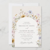 Lente Wilde Bloemen Bruiloft Kaart (Voorkant)