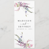 Lente wilde bloemen bruiloft menu (Achterkant)