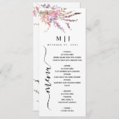 Lente wilde bloemen bruiloft menu (Voorkant / Achterkant)