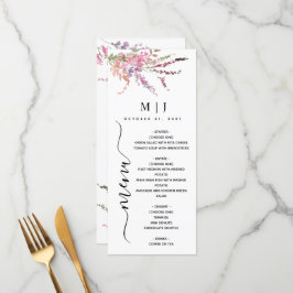 Lente wilde bloemen bruiloft menu