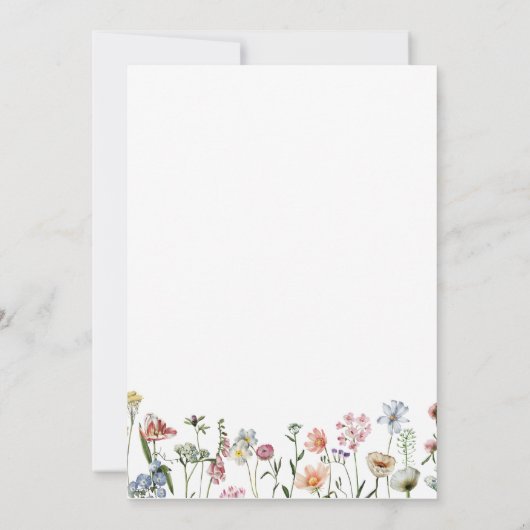 Lente wilde bloemen en vlinderbruiloft redden save the date (Achterkant)