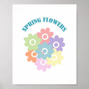 Lente wilde bloemen poster
