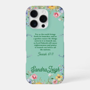 Lente Wilde Bloemen Psalm 92:13 Schriftuur iPhone 16 Pro Hoesje
