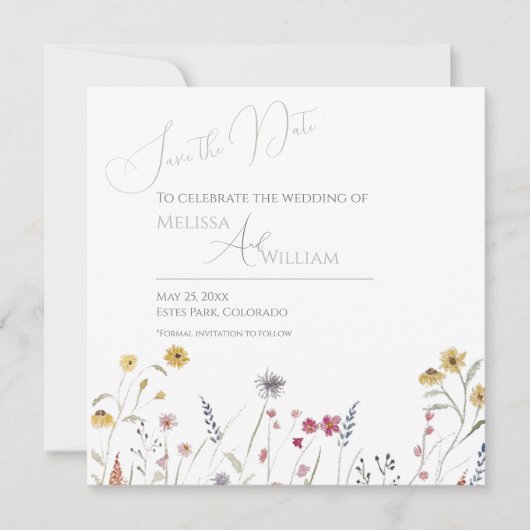 Lente Wilde Bloemen Save The Date (Voorkant)