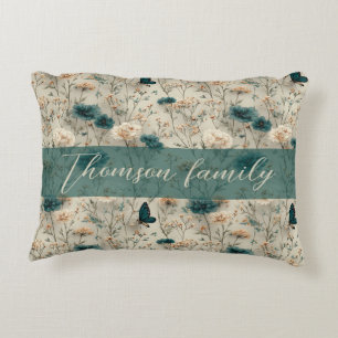 Lente Wilde Bloemen & Vlinder voor Familie Accent Kussen