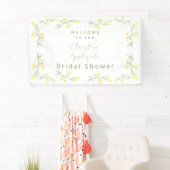 Lente Wilde Bloemen Witte Bruiloft Feest  Spandoek (Insitu)