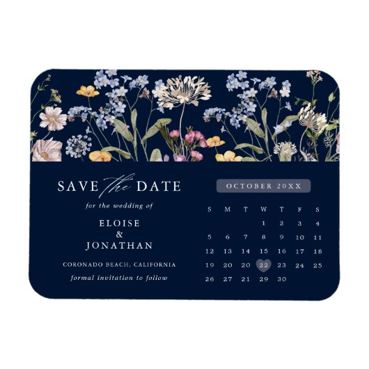 Lente Wilde Bloemenweide  Bewaar de datum Magneet (Horizontaal)