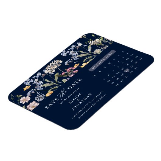 Lente Wilde Bloemenweide  Bewaar de datum Magneet (Linkerzijde)