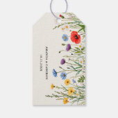 Lente Wilde Bloemenweide Bruiloft Cadeaulabel (Achterkant)
