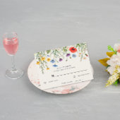 Lente Wilde Bloemenweide Bruiloft RSVP Kaartje