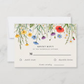 Lente Wilde Bloemenweide Bruiloft RSVP Kaartje (Voorkant)