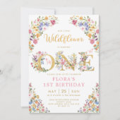 Lente Wilde Meadow Girl 1e verjaardag Kaart (Voorkant)