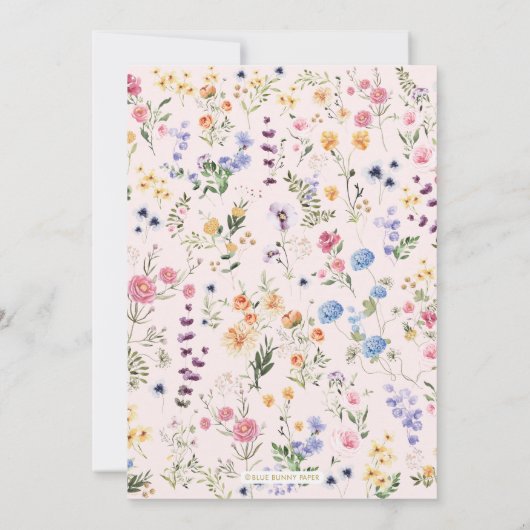 Lente Wilde Meadow Girl 1e verjaardag Kaart (Achterkant)