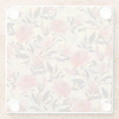 Lente wilde rozen: waterverf. glazen onderzetter (Achterkant)