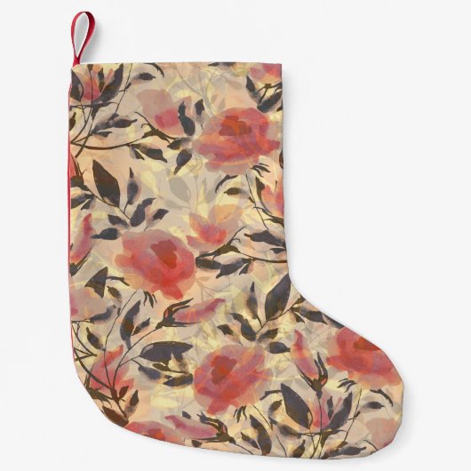 Lente wilde rozen: waterverf. kleine kerstsok (Voorkant)