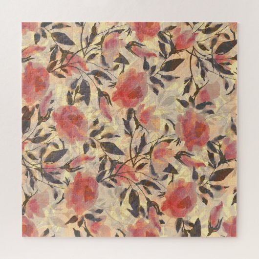 Lente wilde rozen: waterverf. legpuzzel (Horizontaal)