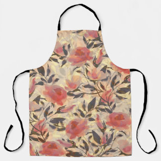 Lente wilde rozen: waterverf. schort
