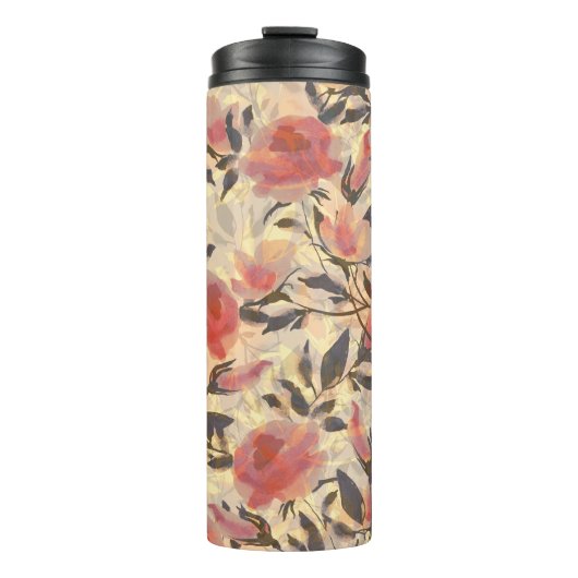 Lente wilde rozen: waterverf. thermosbeker (Voorkant)
