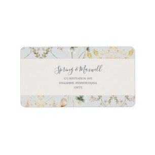 Lente Wildflower Light Blue Wedding RSVP Adres Etiket
