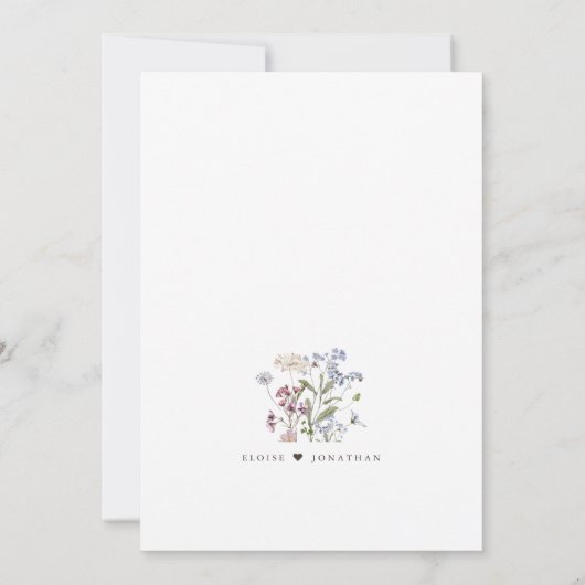  lente Wildflower Meadow Tuin Bruiloft Kaart (Achterkant)