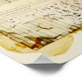  LENTE WITTE BLOEM IN VERVAAGD PAPIER POSTER (Hoek)