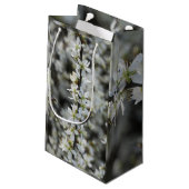 Lente, witte bloesems foto aangepaste geschenkzak klein cadeauzakje (Achterkant Gekanteld)