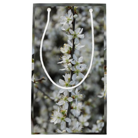 Lente, witte bloesems foto aangepaste geschenkzak klein cadeauzakje (Voorkant)