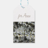 Lente, witte bloesems foto geschenk Labels Cadeaulabel (Achterkant)