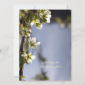 lente - witte kersen - bloeiende huwelijksuitnodig kaart (Achterkant)