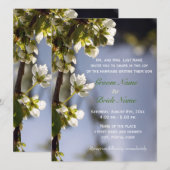 lente - witte kersen - bloeiende huwelijksuitnodig kaart (Voorkant / Achterkant)