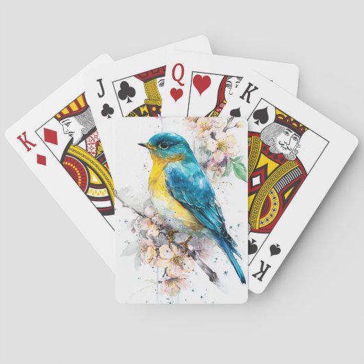 Lente Zangvogel Pokerkaarten (Achterkant)